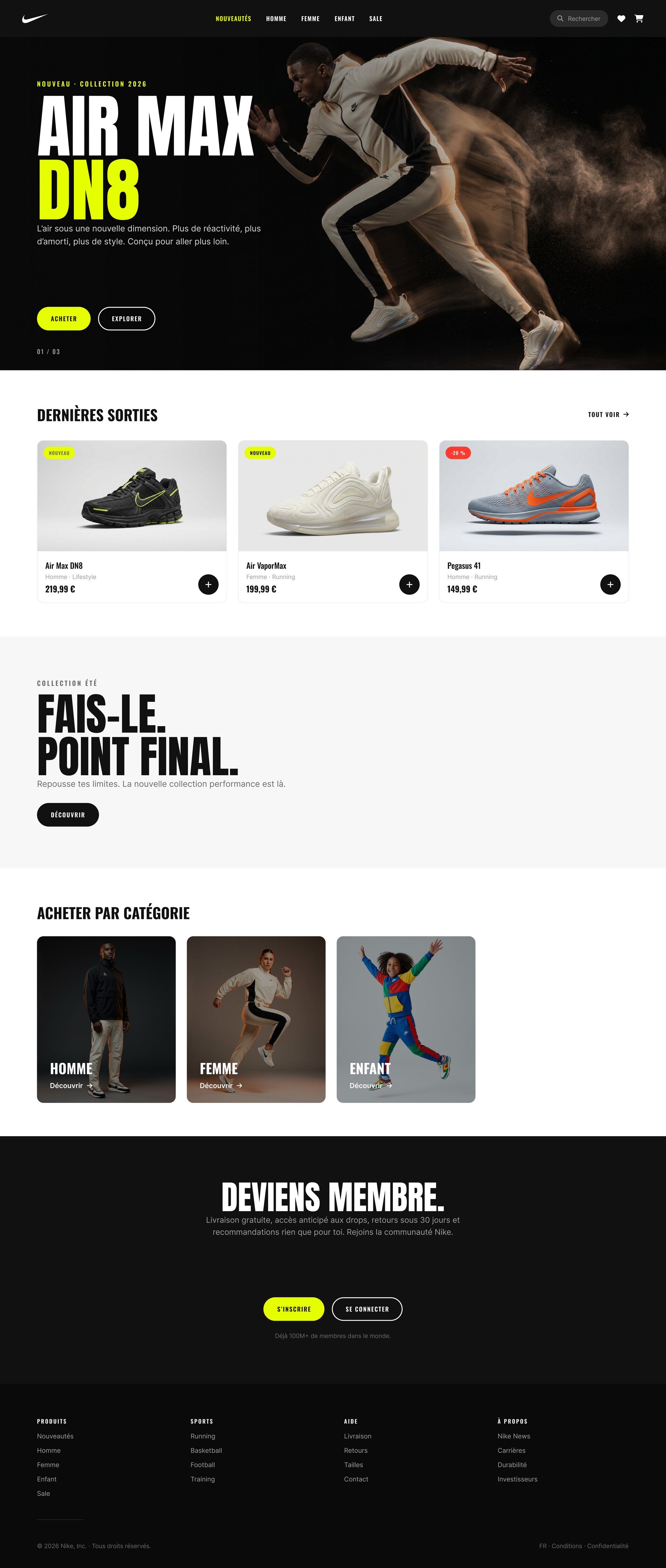 Landing Nike