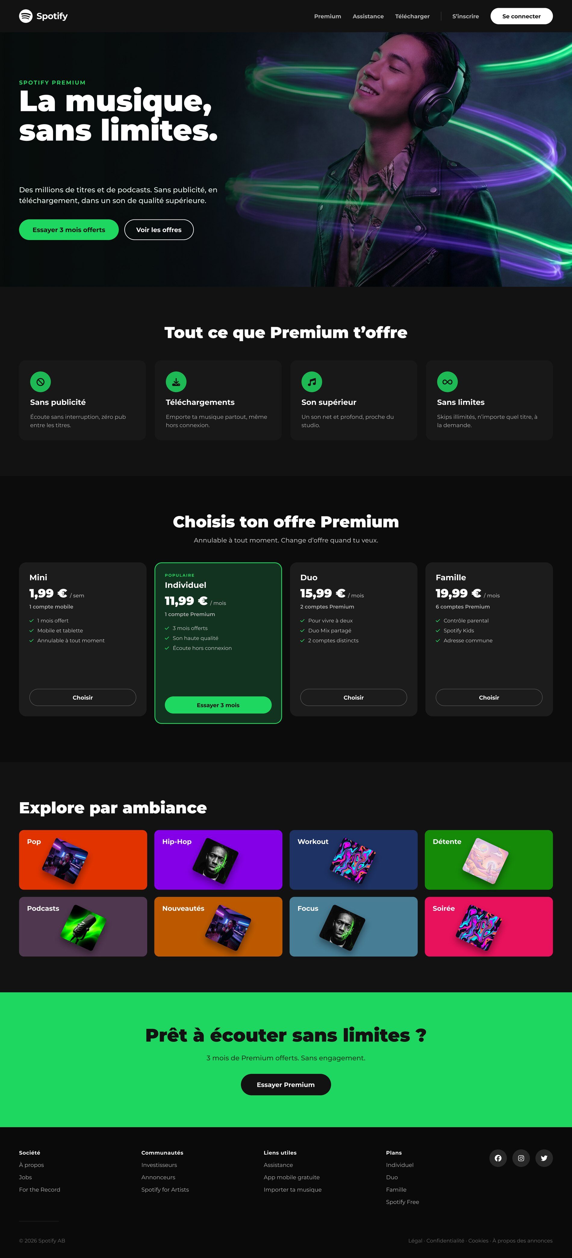 Landing Spotify